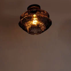 Oosterse plafondlamp zwart 25 cm - Vadi