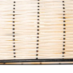 Oosterse plafondlamp zwart met rotan 25 cm - Emir