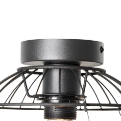 Oosterse plafondlamp zwart met rotan 25 cm - Emir