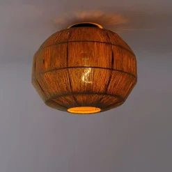 Oosterse plafondlamp zwart met touw - Riki