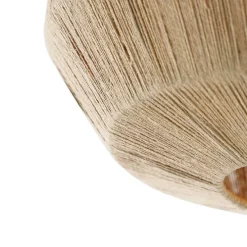 Oosterse plafondlamp zwart met touw - Riki