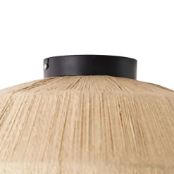 Oosterse plafondlamp zwart met touw - Riki