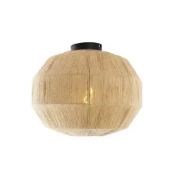 Oosterse plafondlamp zwart met touw - Riki