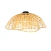 Oosterse plafondlamp zwart met naturel bamboe 62 cm - Pua