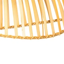 Oosterse plafondlamp zwart met naturel bamboe 62 cm - Pua