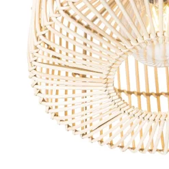 Oosterse plafondlamp zwart met rotan - Maud