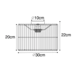 Oosterse plafondlamp zwart met rotan - Maud