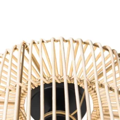 Oosterse plafondlamp zwart met rotan - Maud