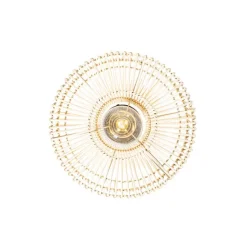 Oosterse plafondlamp zwart met rotan - Maud