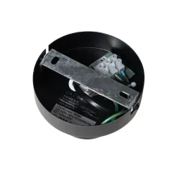 Oosterse plafondlamp zwart met rotan - Maud