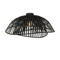Oosterse plafondlamp zwart bamboe 62 cm - Pua