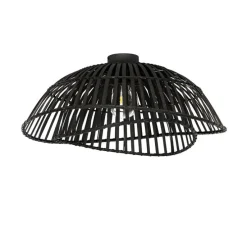 Oosterse plafondlamp zwart bamboe 62 cm - Pua