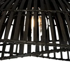 Oosterse plafondlamp zwart bamboe 62 cm - Pua
