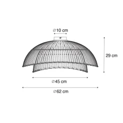 Oosterse plafondlamp zwart bamboe 62 cm - Pua