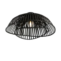 Oosterse plafondlamp zwart bamboe 62 cm - Pua