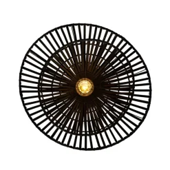 Oosterse plafondlamp zwart bamboe 62 cm - Pua