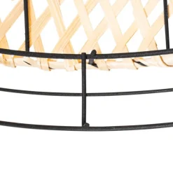 Oosterse plafondlamp zwart met bamboe - Irena