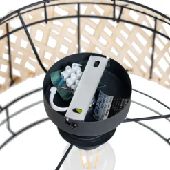 Oosterse plafondlamp zwart met bamboe - Irena