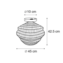 Oosterse plafondlamp zwart 45 cm - Vadi
