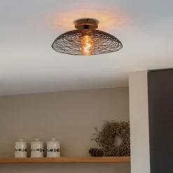 Oosterse plafondlamp zwart 40 cm - Glan