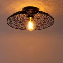 Oosterse plafondlamp zwart 40 cm - Glan