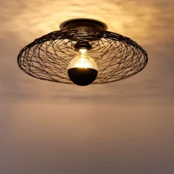 Oosterse plafondlamp zwart 40 cm - Glan