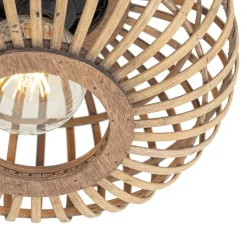 Oosterse plafondlamp zwart met bamboe - Amira