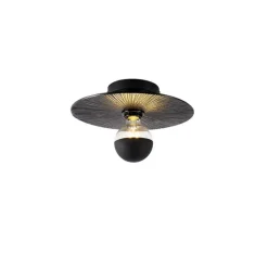 Oosterse plafondlamp zwart rond - Konge