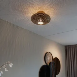 Oosterse plafondlamp zwart met goud 40 cm - Radiance