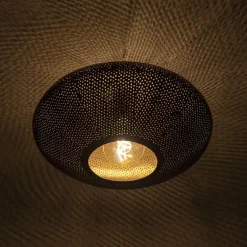 Oosterse plafondlamp zwart met goud 40 cm - Radiance