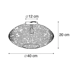 Oosterse plafondlamp zwart met goud 40 cm - Radiance