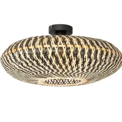 Oosterse plafondlamp zwart bamboe 50 cm - Ostrava