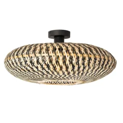 Oosterse plafondlamp zwart bamboe 50 cm - Ostrava