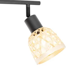 Oosterse spot zwart met bamboe 3-lichts - Rayan