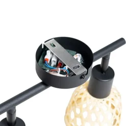 Oosterse spot zwart met bamboe 2-lichts - Rayan