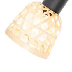 Oosterse spot zwart met bamboe 2-lichts - Rayan