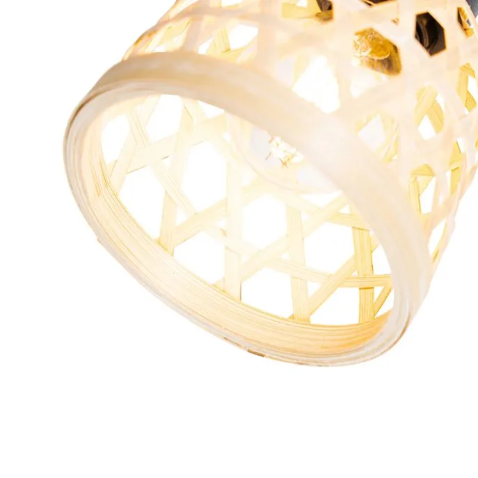 Oosterse spot zwart met bamboe 2-lichts - Rayan