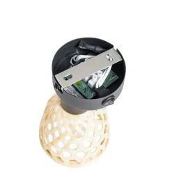 Oosterse spot zwart met bamboe en schakelaar - Rayan