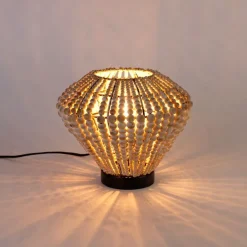 Oosterse tafellamp beige met kralen - Moti