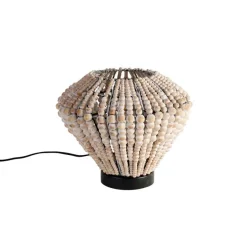 Oosterse tafellamp beige met kralen - Moti