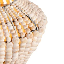 Oosterse tafellamp beige met kralen - Moti