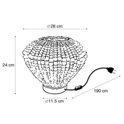 Oosterse tafellamp beige met kralen - Moti