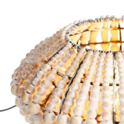 Oosterse tafellamp beige met kralen - Moti