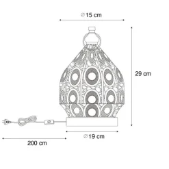 Oosterse tafellamp goud 19 cm - Mowgli