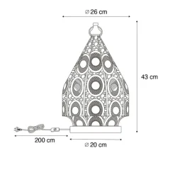 Oosterse tafellamp goud 26 cm - Mowgli