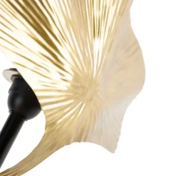 Oosterse tafellamp messing met zwart 2-lichts - Louka