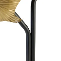 Oosterse tafellamp messing met zwart 2-lichts - Louka