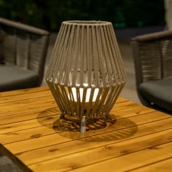 Oosterse tafellamp touw incl. LED dimbaar oplaadbaar - Contra