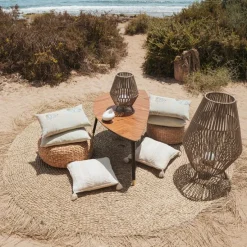 Oosterse tafellamp touw incl. LED dimbaar oplaadbaar - Contra