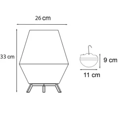 Oosterse tafellamp touw incl. LED dimbaar oplaadbaar - Contra